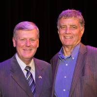 President Haas with Fred Keller.